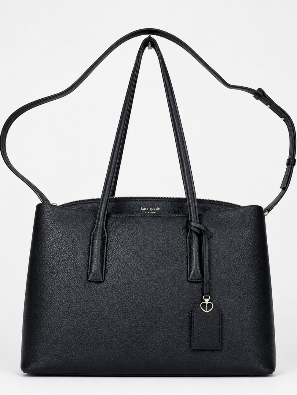Kate Spade New York Margaux Large Work Tote Black Cow Leather Convertable